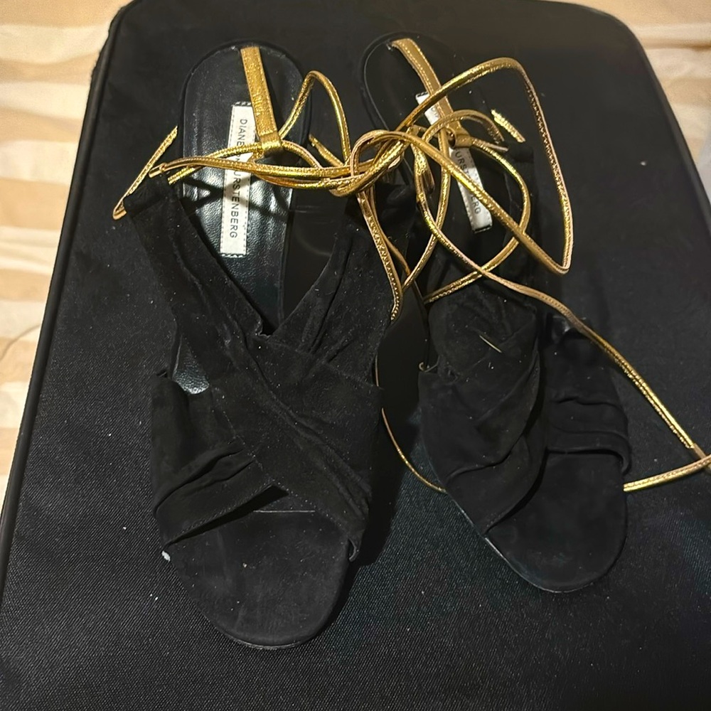 Diane von Furstenberg tie up sandals